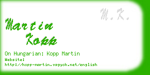 martin kopp business card